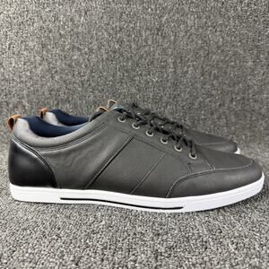 Call It Spring Black Leather Vegan Casual Shoes Men Size 10